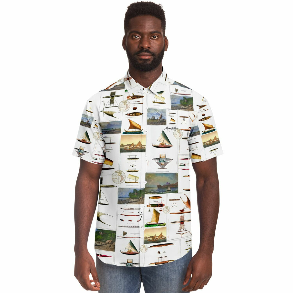 *SEAFARING History Short Sleeve Button Down Shirt