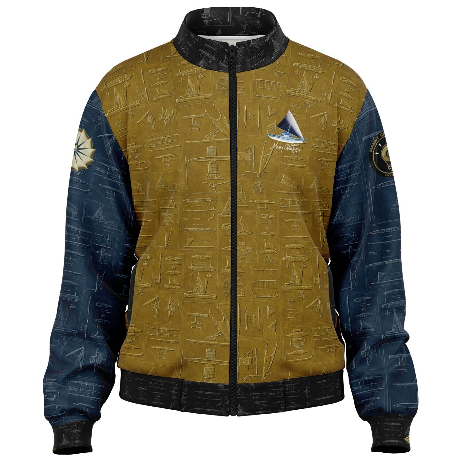 Reimagined Embossed Oceania Seafaring Vessels Track Jacket - Tenda