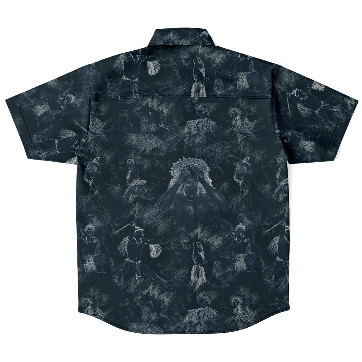 CHamoru Culture Chalk Art Short Sleeve Button Down Shirt