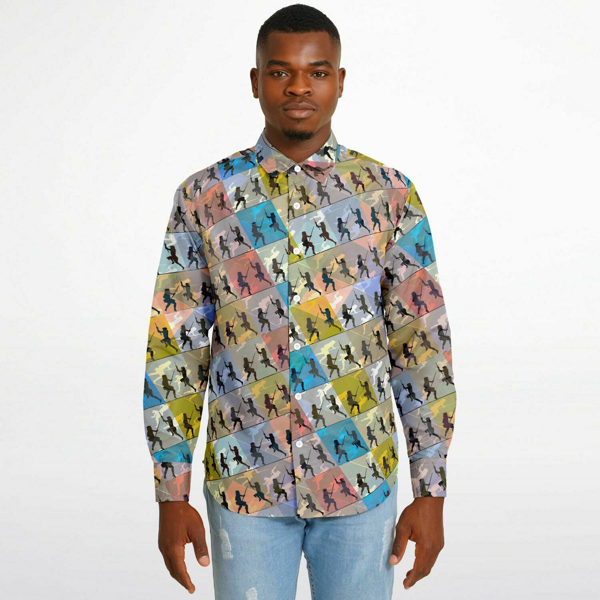 Neon Bailan Uritao Long Sleeve Button Down Shirt