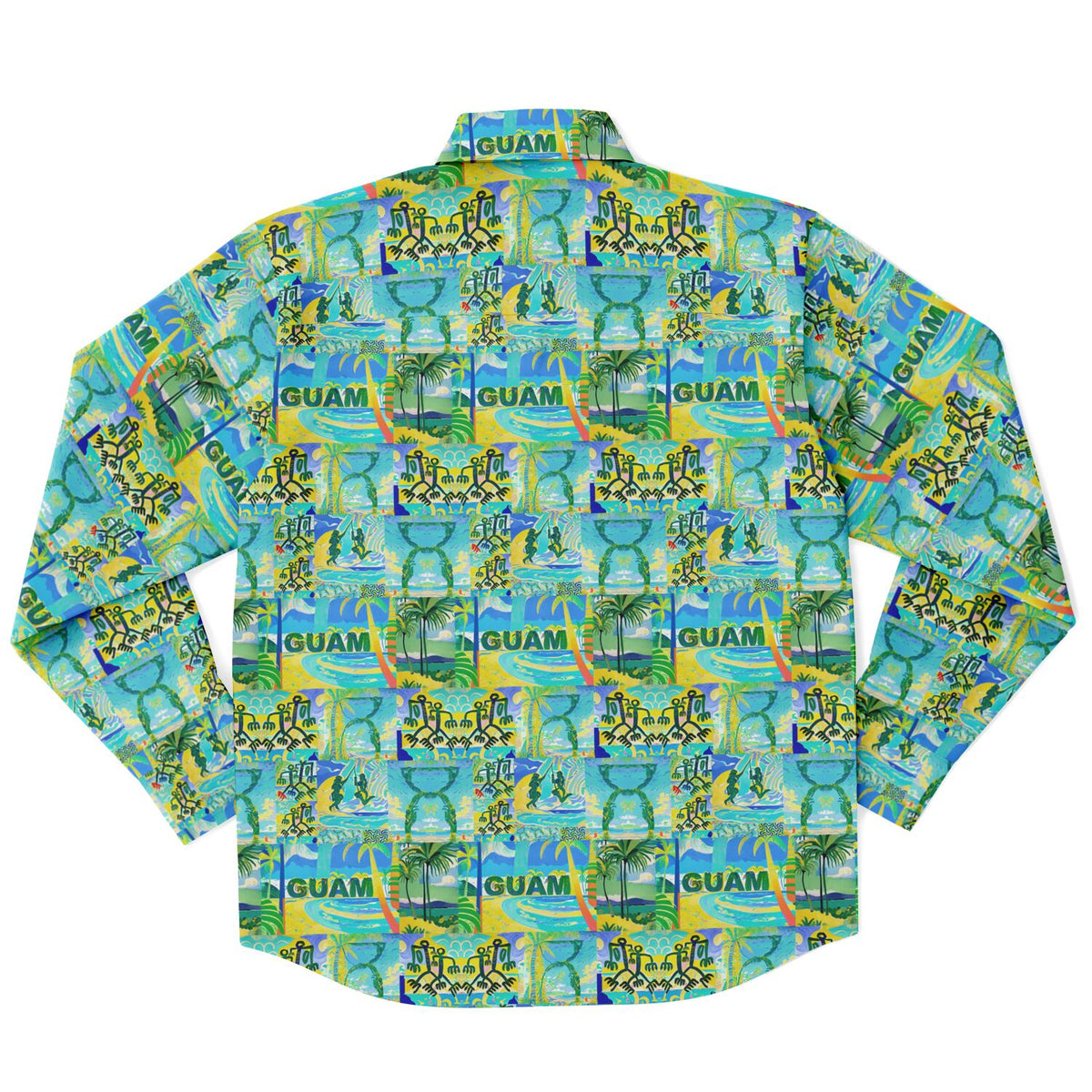 Guam Art Gauguin inspired Long Sleeve Button Down Shirt