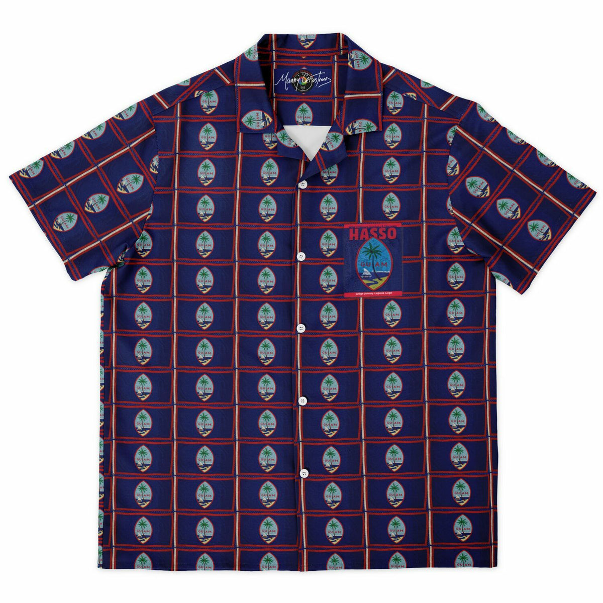 *HASSO Book Spread Collar Short Sleeve Button-Down Shirt