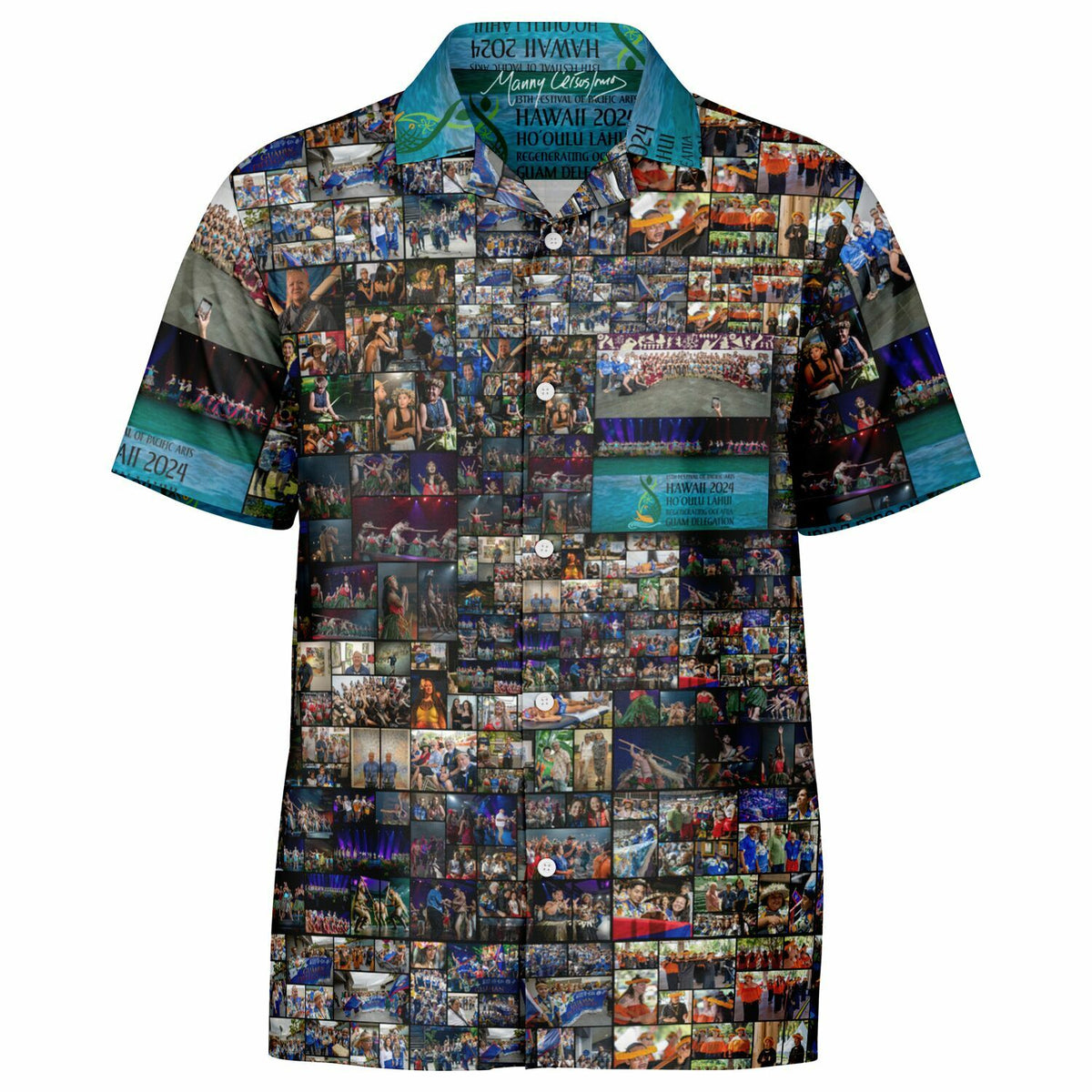 *2024 FESTPAC Guam Delegation Spread Collar Short Sleeve Button-Down Shirt