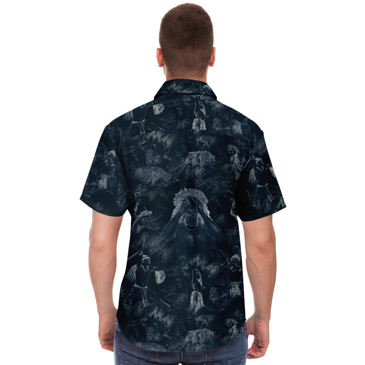 CHamoru Culture Chalk Art Short Sleeve Button Down Shirt