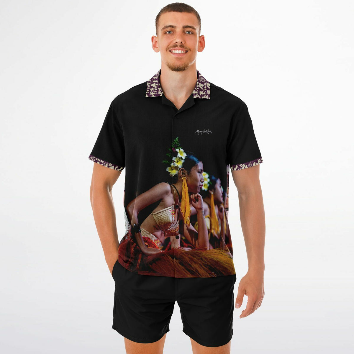 *HAWAII FESTPAC_Palau RapaNu Short Sleeve Button-Down Shirt