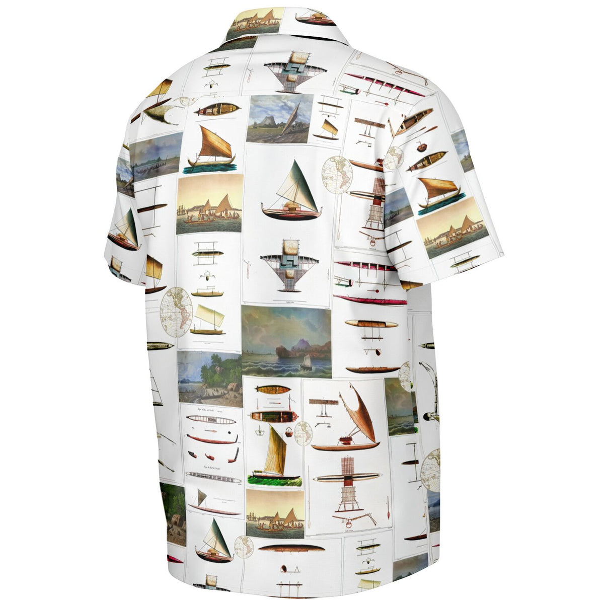 *SEAFARING History Spread Collar Short Sleeve Button-Down Shirt