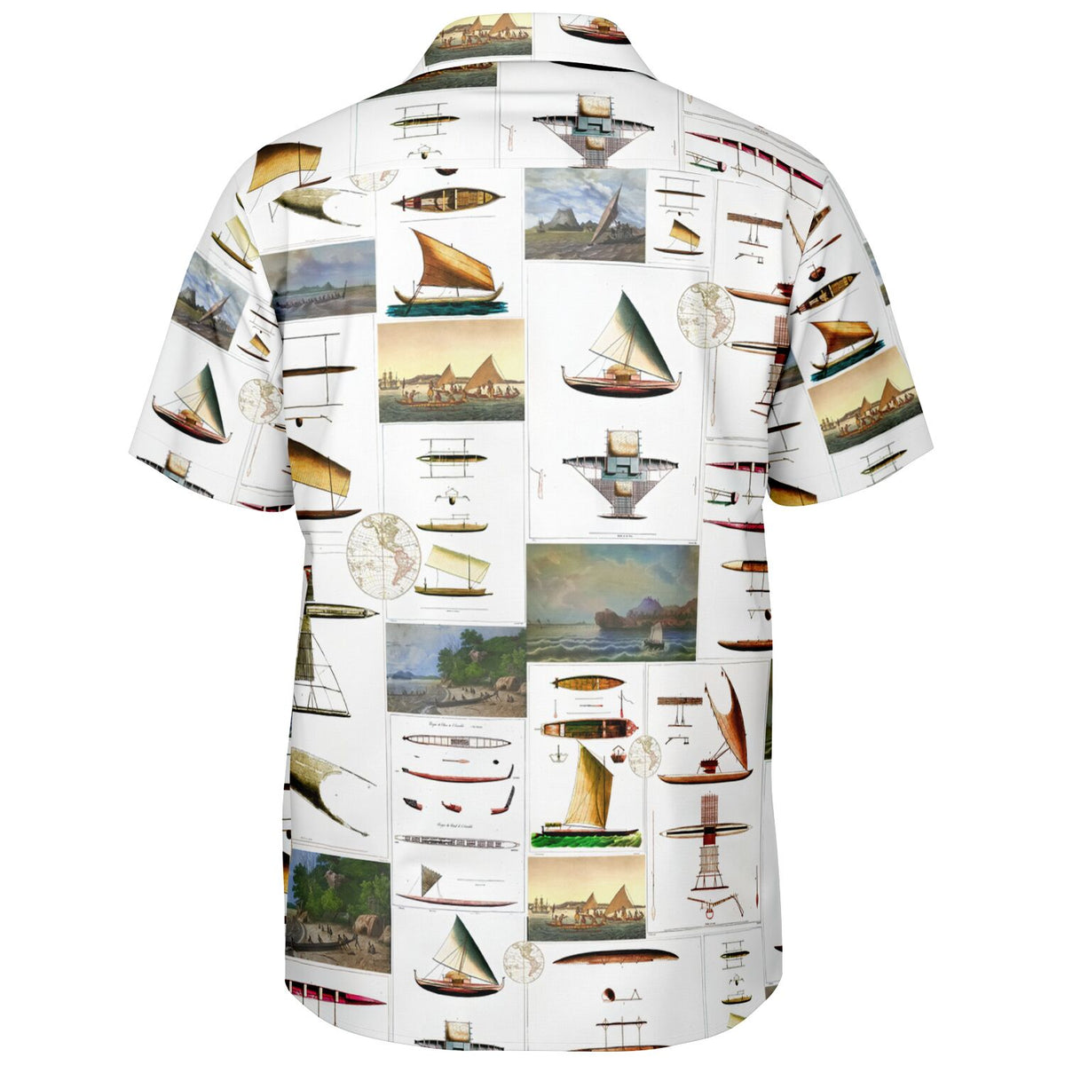 *SEAFARING History Spread Collar Short Sleeve Button-Down Shirt