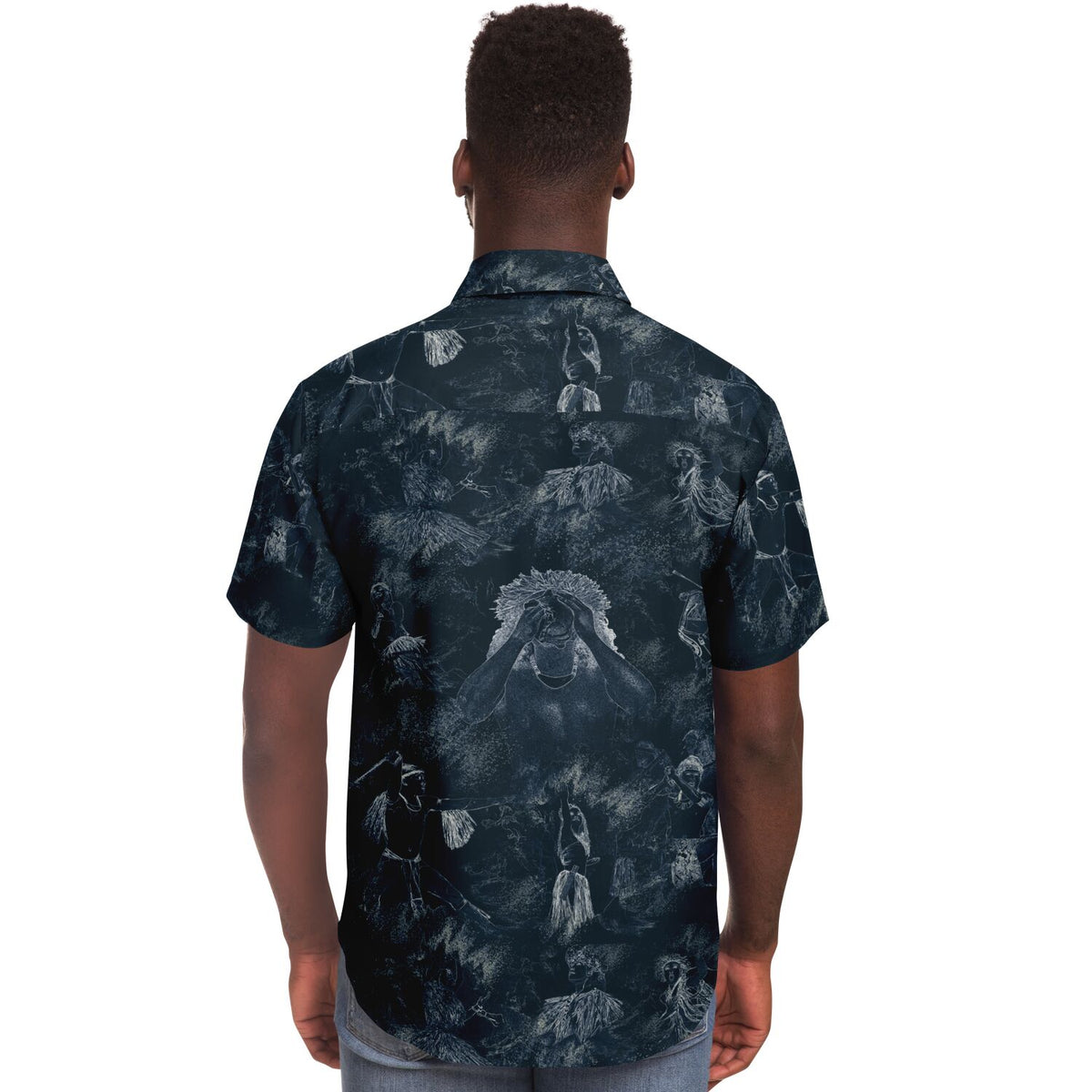 CHamoru Culture Chalk Art Short Sleeve Button Down Shirt