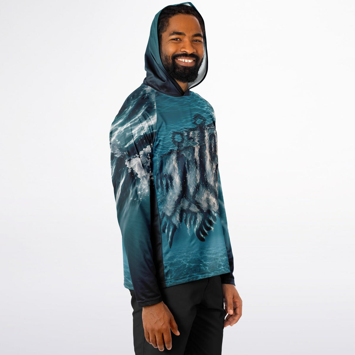 *Underwater GADAO Men&#39;s Long Sleeve Hooded Performance Shirt