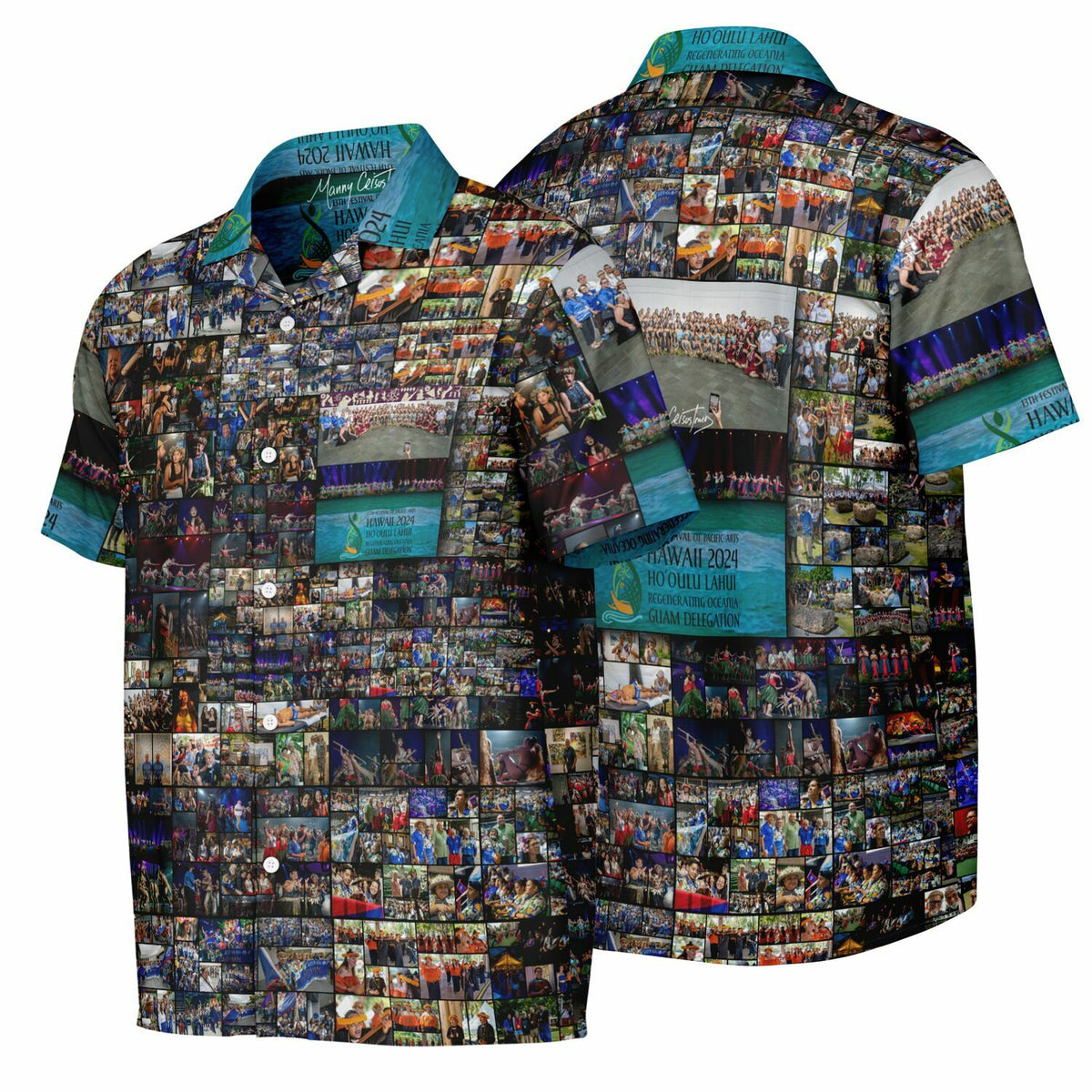 *2024 FESTPAC Guam Delegation Spread Collar Short Sleeve Button-Down Shirt