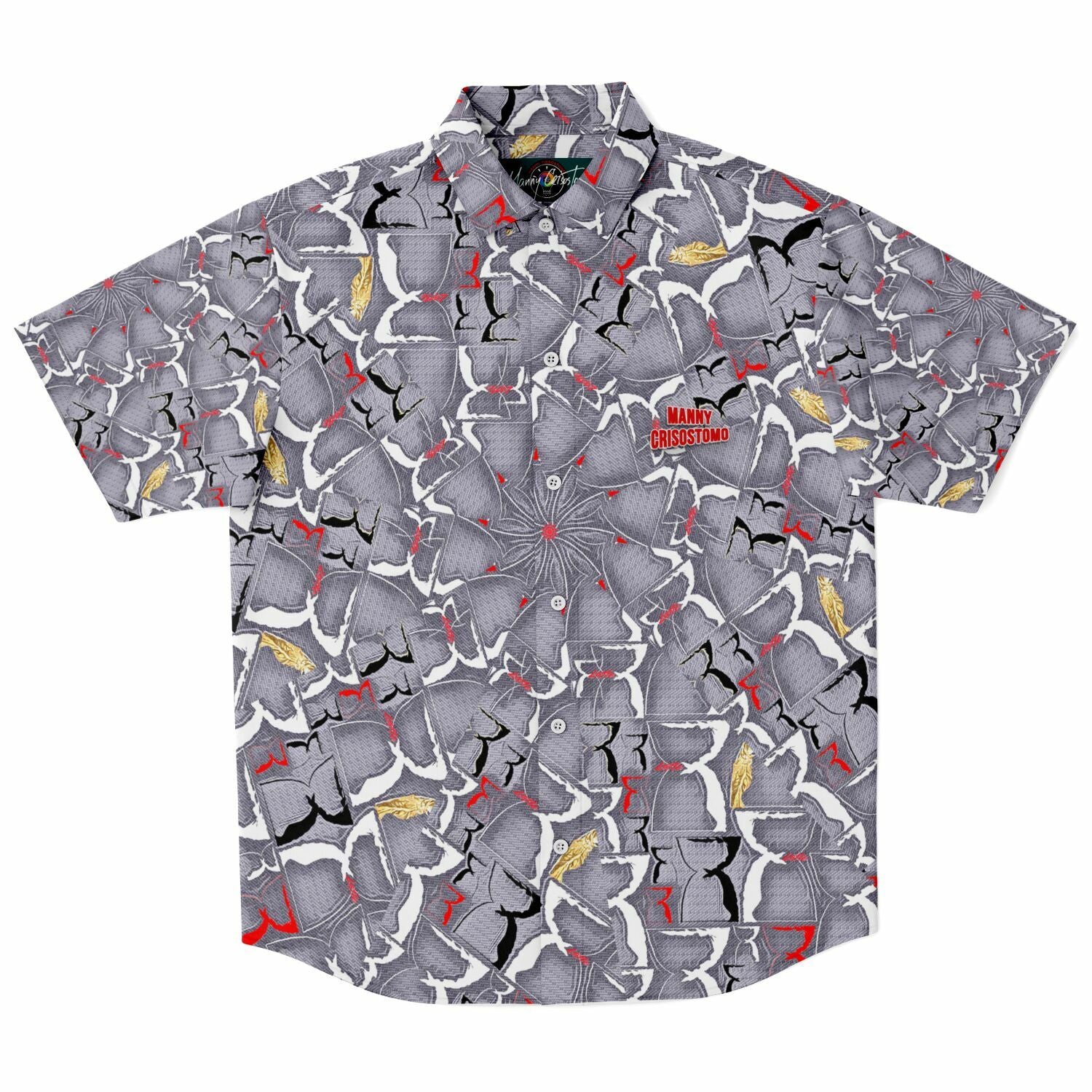 LATTE Art Mandela Short Sleeve Button Down Shirt - Tenda Sanlagu