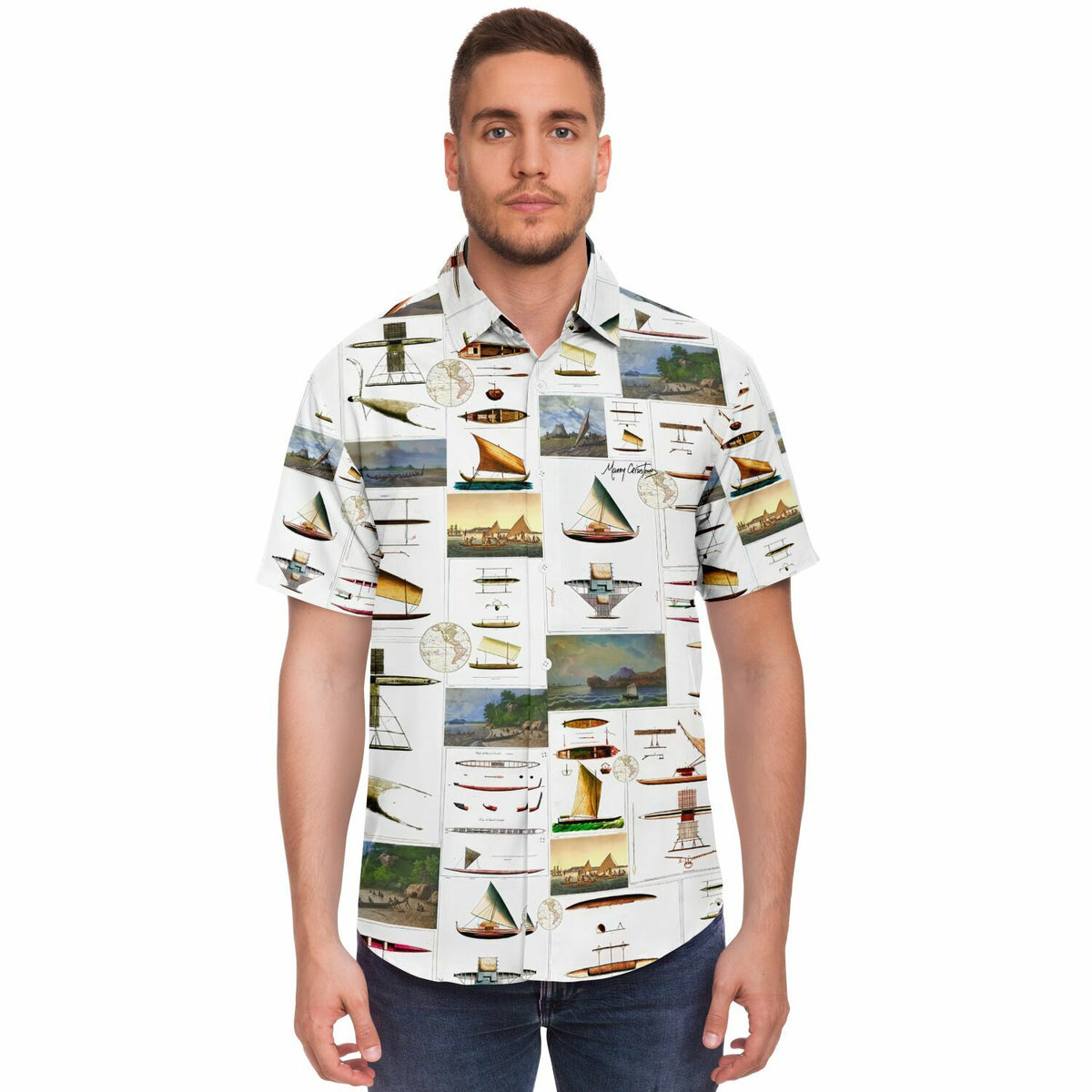 *SEAFARING History Short Sleeve Button Down Shirt