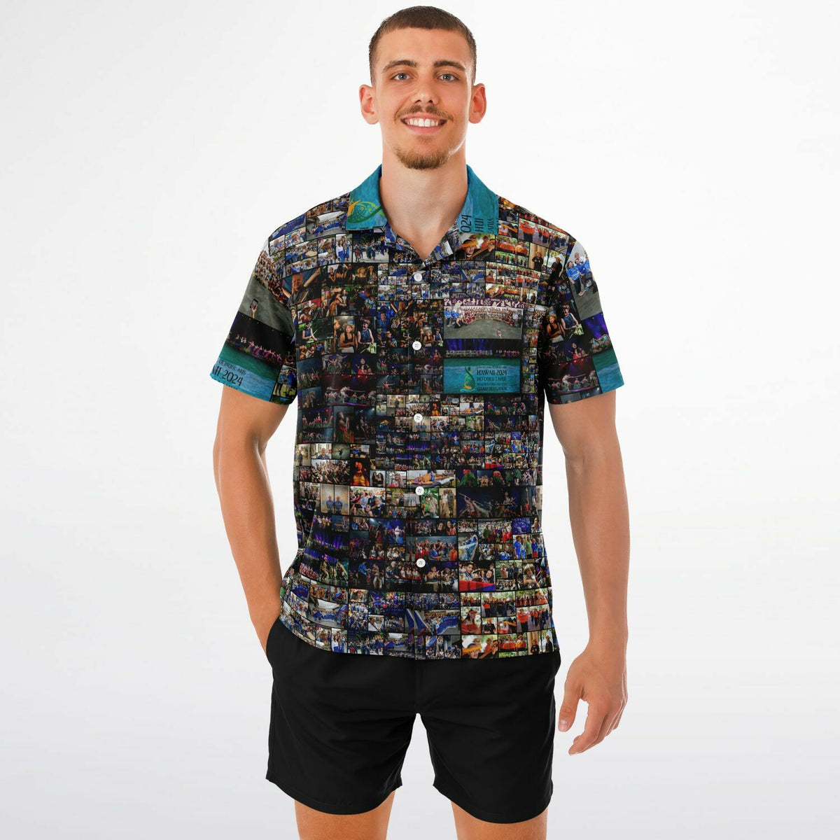 *2024 FESTPAC Guam Delegation Spread Collar Short Sleeve Button-Down Shirt