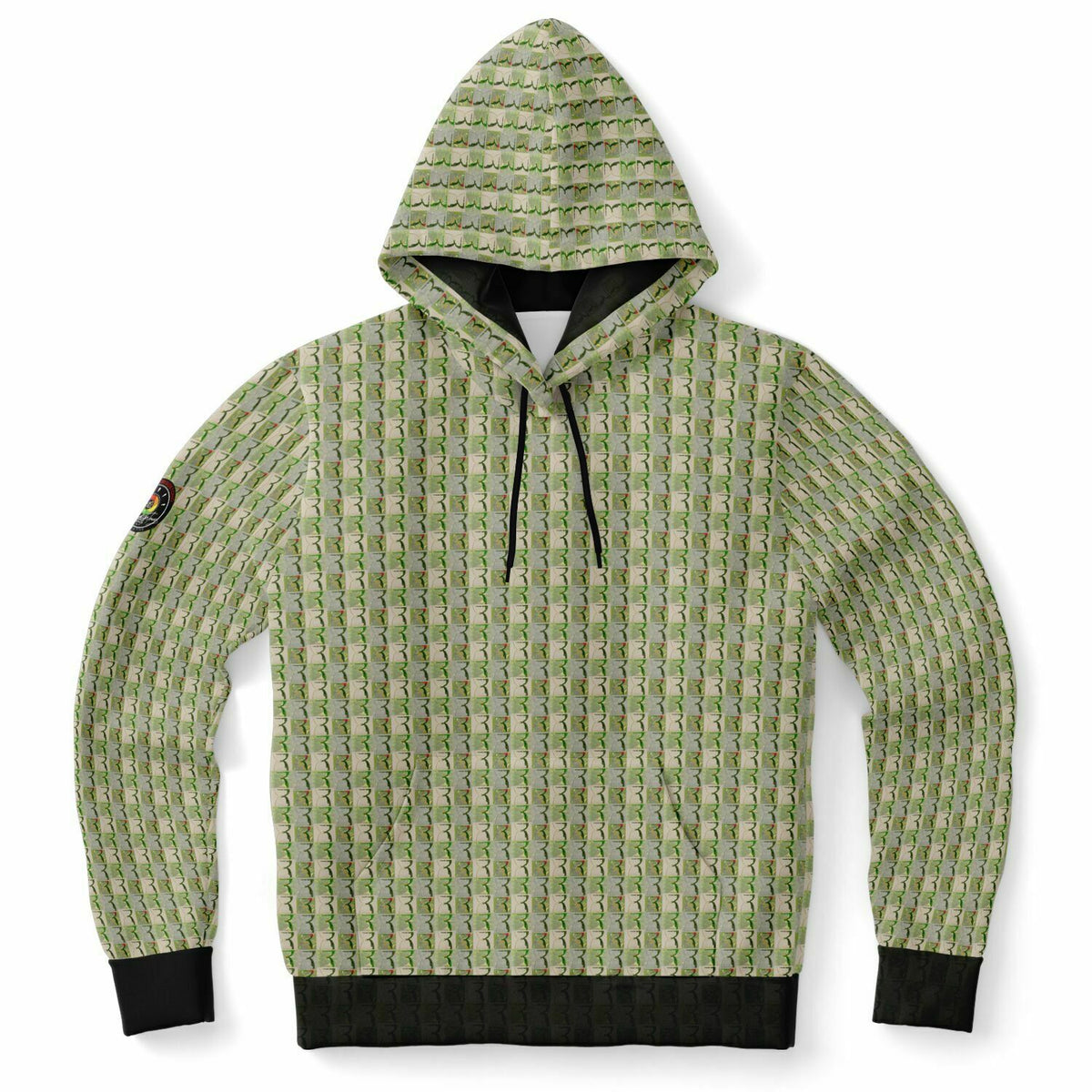 LATTE GREEN FLORAL Fashion Hoodie