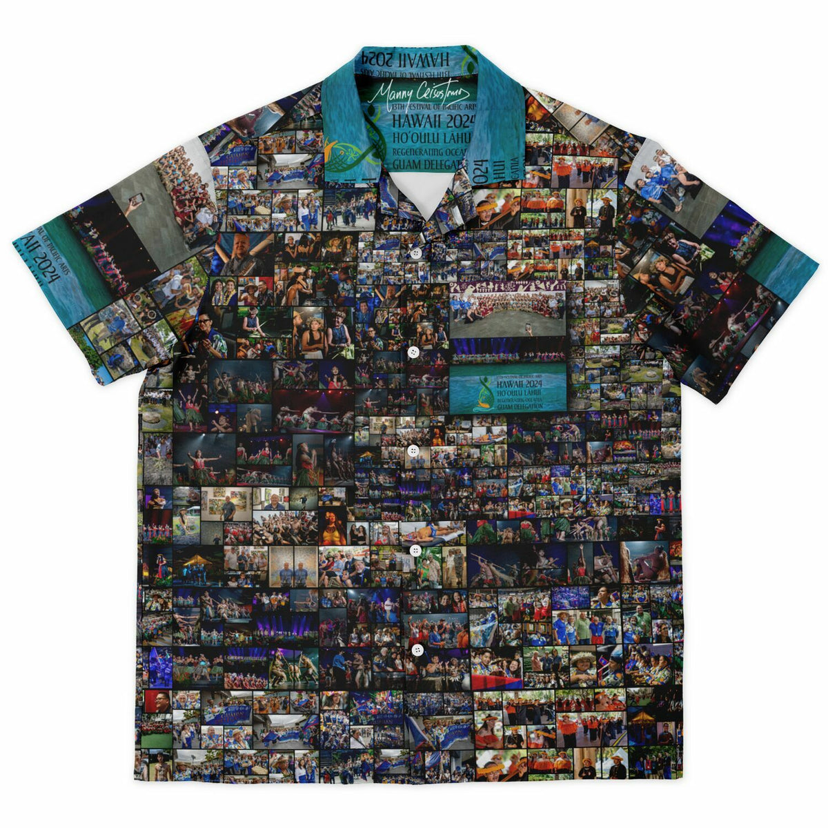 *2024 FESTPAC Guam Delegation Spread Collar Short Sleeve Button-Down Shirt