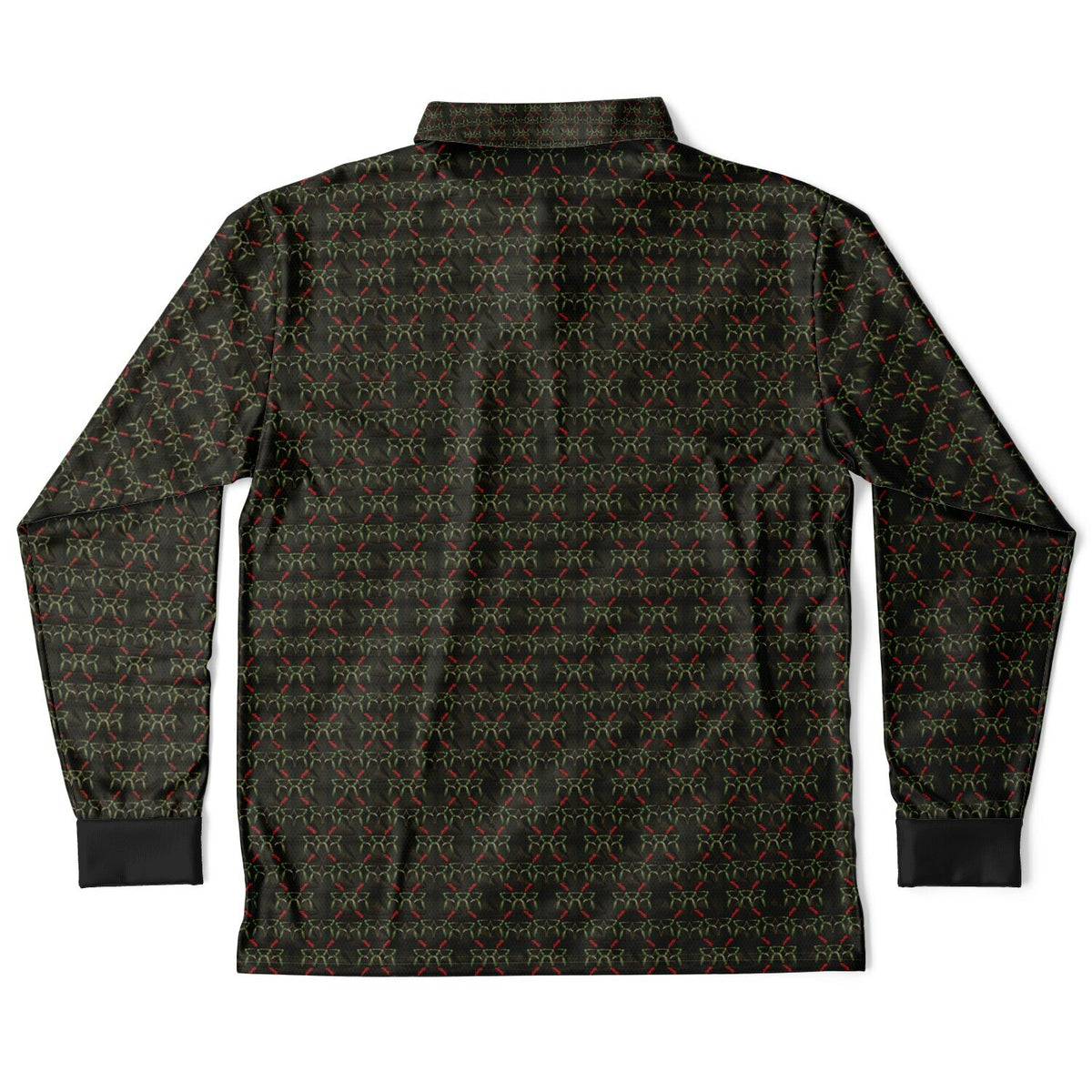 *LATTE_STONE_Pattern_Dark Long Sleeve Polo Shirt