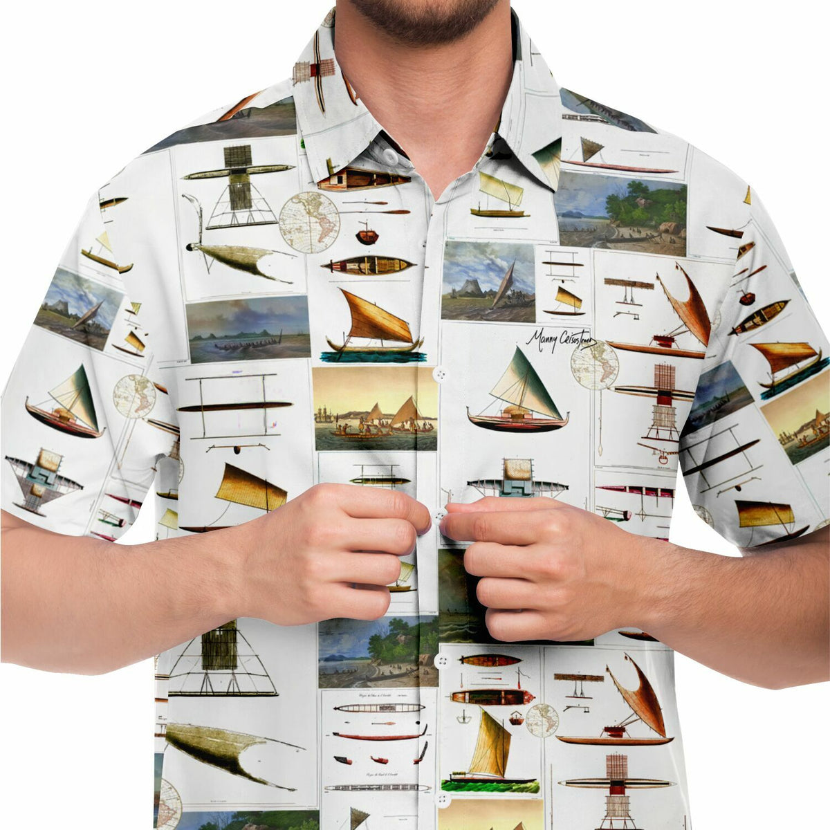 *SEAFARING History Short Sleeve Button Down Shirt