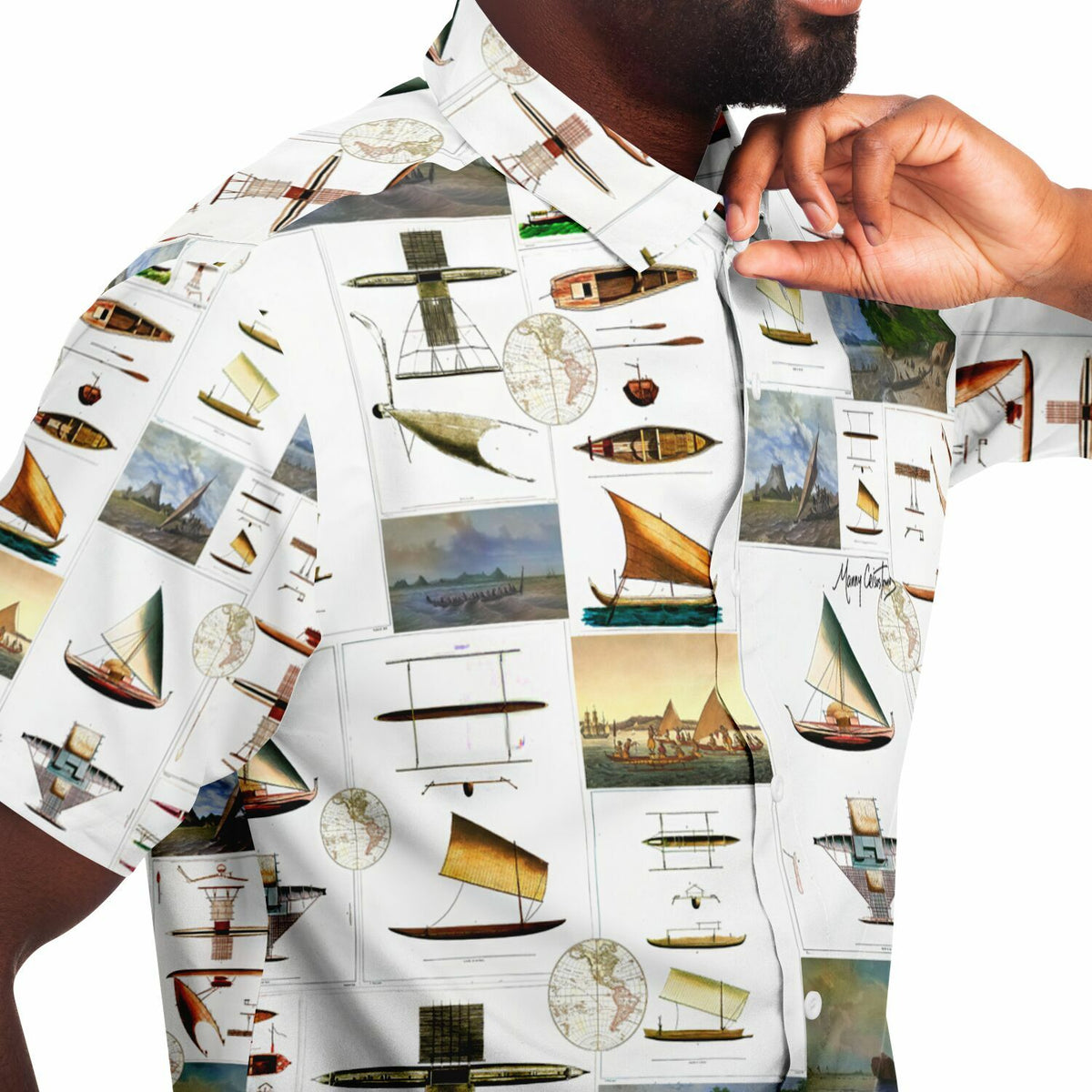 *SEAFARING History Short Sleeve Button Down Shirt