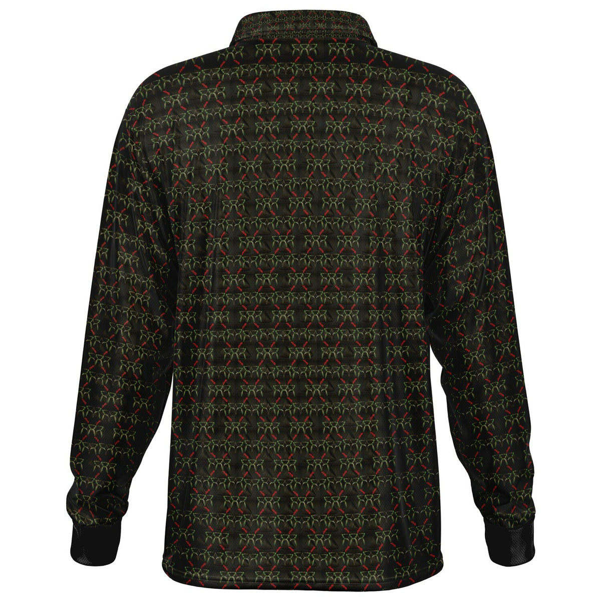 *LATTE_STONE_Pattern_Dark Long Sleeve Polo Shirt