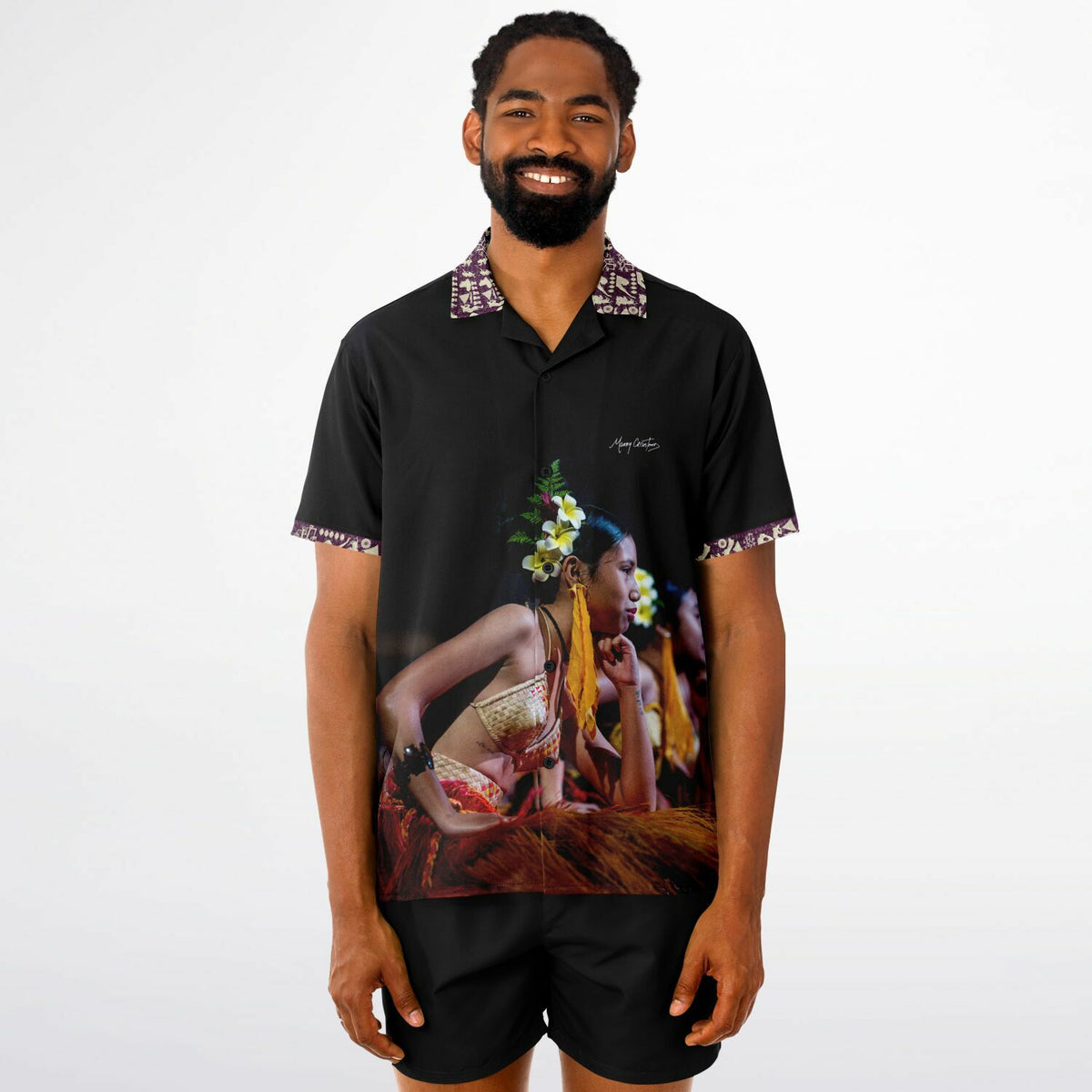 *HAWAII FESTPAC_Palau RapaNu Short Sleeve Button-Down Shirt